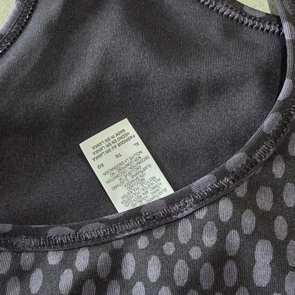 Nike Dri-FIT‎ Womens XL Black Grey Polka Dot Racerback Sports Bra Compression
